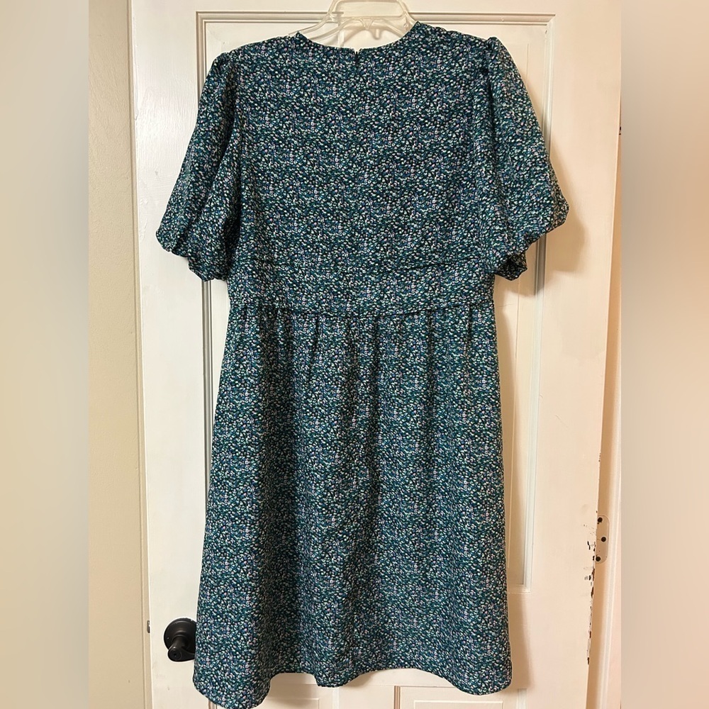 NWT Love Olive Co. Floral Mini Dress Bishop Sleeve Peasant Cottage Babydoll - Picture 9 of 13